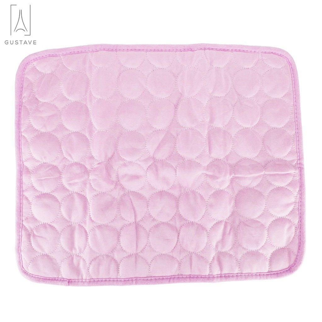 Gustave Summer Pet Self Cooling Mat for Dogs Cats Heat Relief Pad Breathable Ice Silk Surface Cooling Pet Bed Washable Comfort Blanket Sleep Mat 