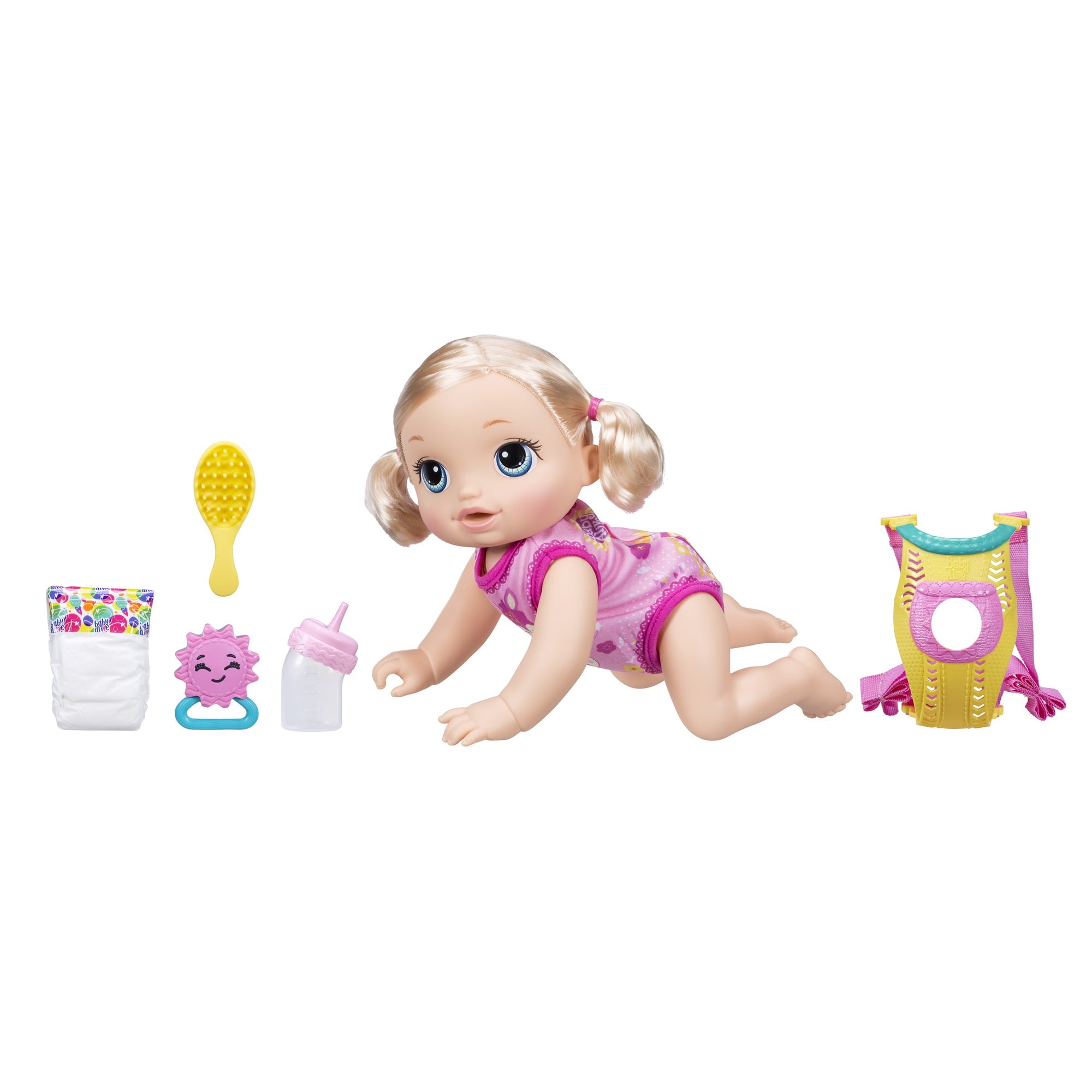 Baby Alive Baby Go Bye Bye: Blonde Hair Doll, for Ages 3 and up, 30+ Phrases and Sounds