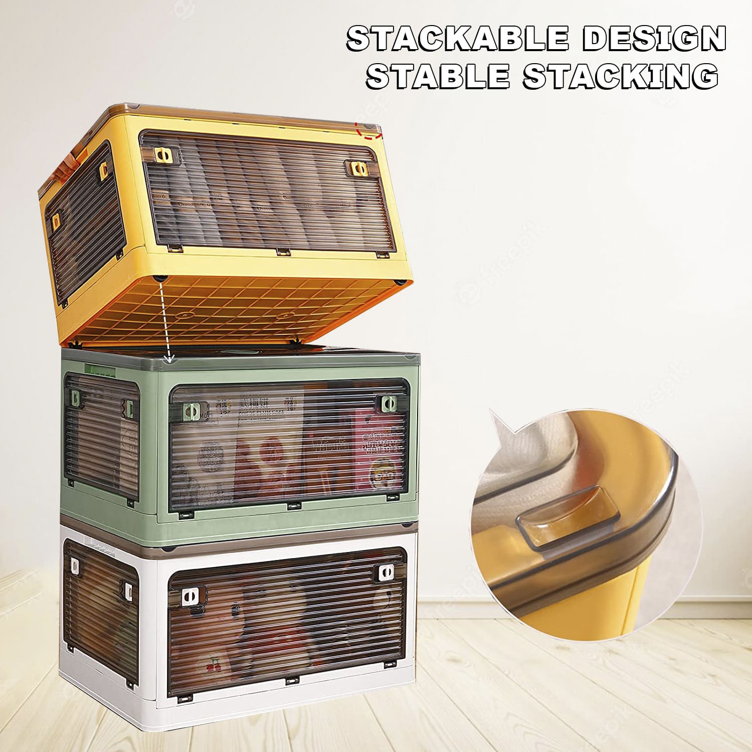 HandmadeTrasures® Storage Containers, For Clothes, Blankets, Kitchen Items, with 4 Wheels