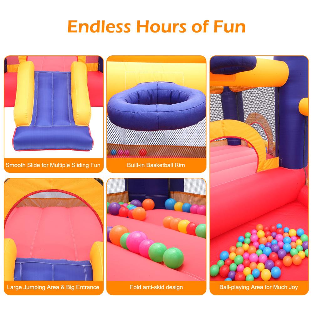 Inflatable Bounce House Slide Moonwalk Bouncy Castle with Air Blower