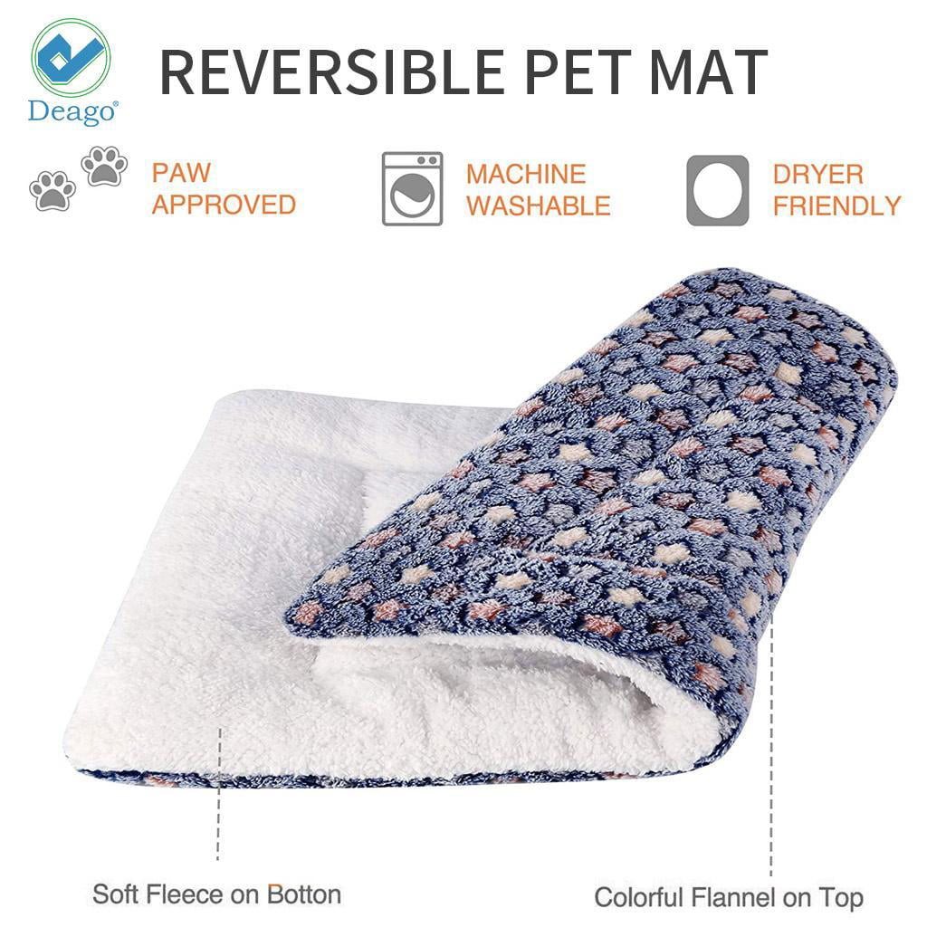 Deago Ultra Soft Pet Dog/Cat Bed | Reversible Fleece Crate Bed Mat | Pet Bed Liner Blankets Covers for Large Small Medium Dog Cat