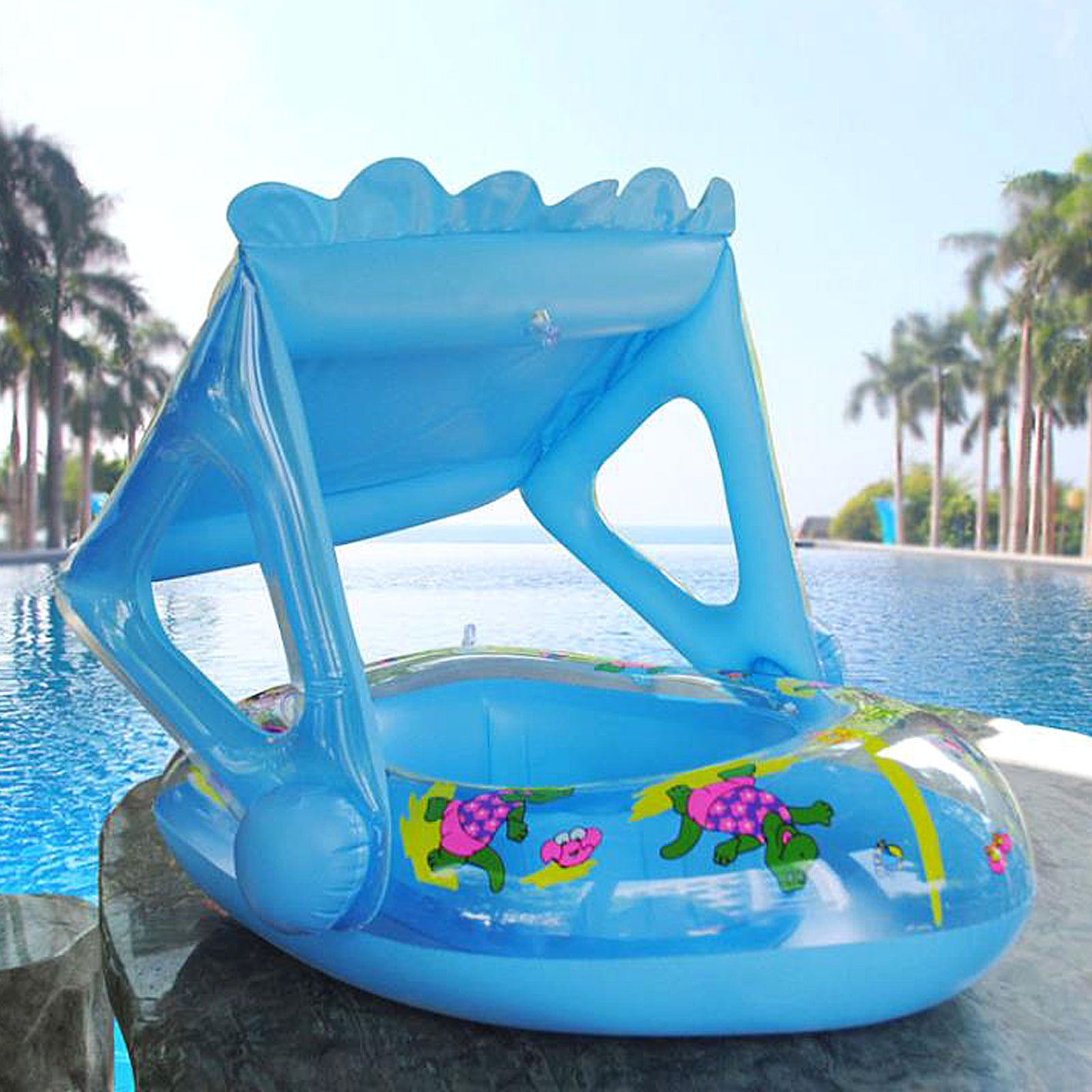 YINKUU Water Seat Rings Pools Accessories Inflatable Dinosaur Tent Baby Swimming Children Infants Sunshade Sitting Circle