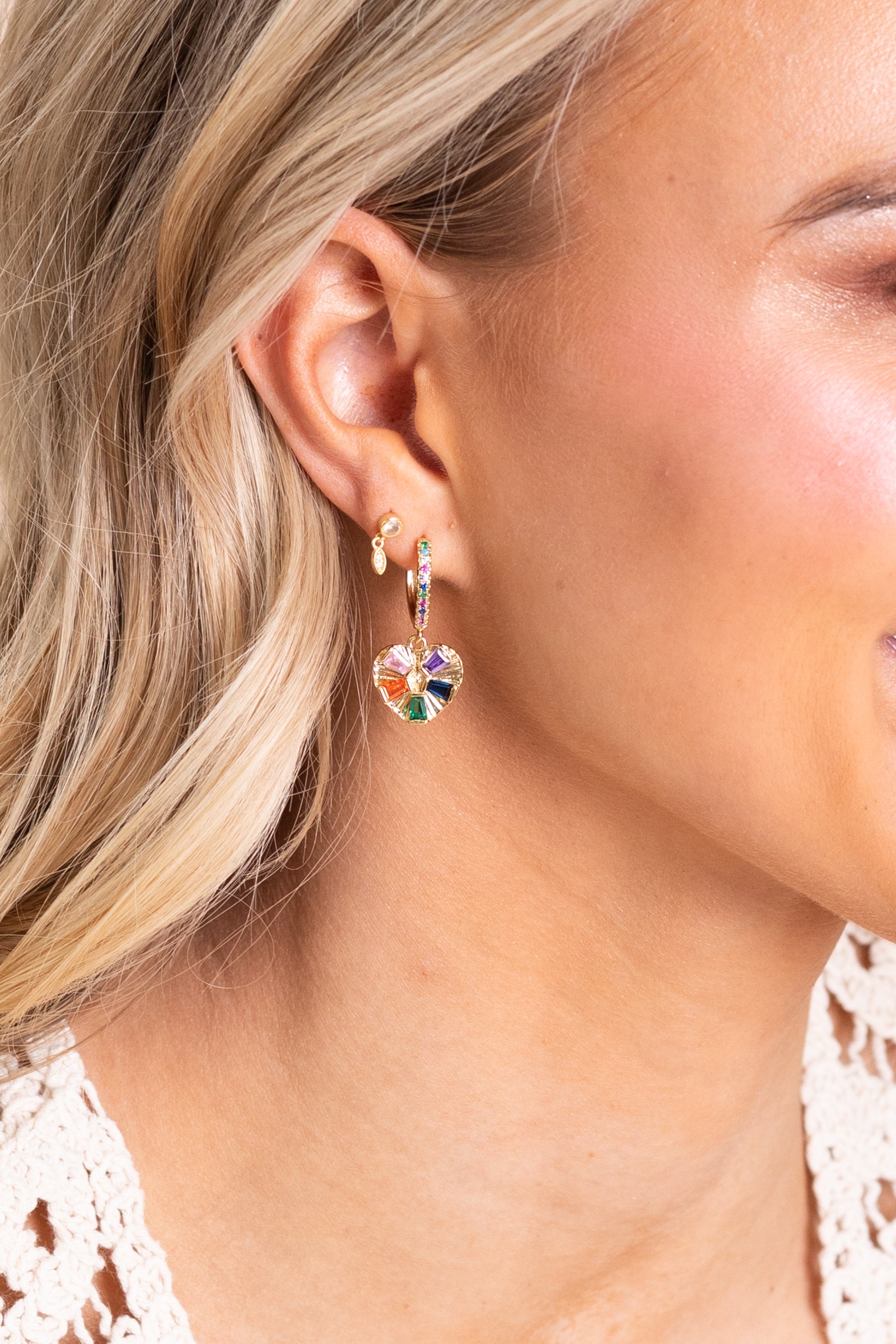 Rainbow Heart Earrings