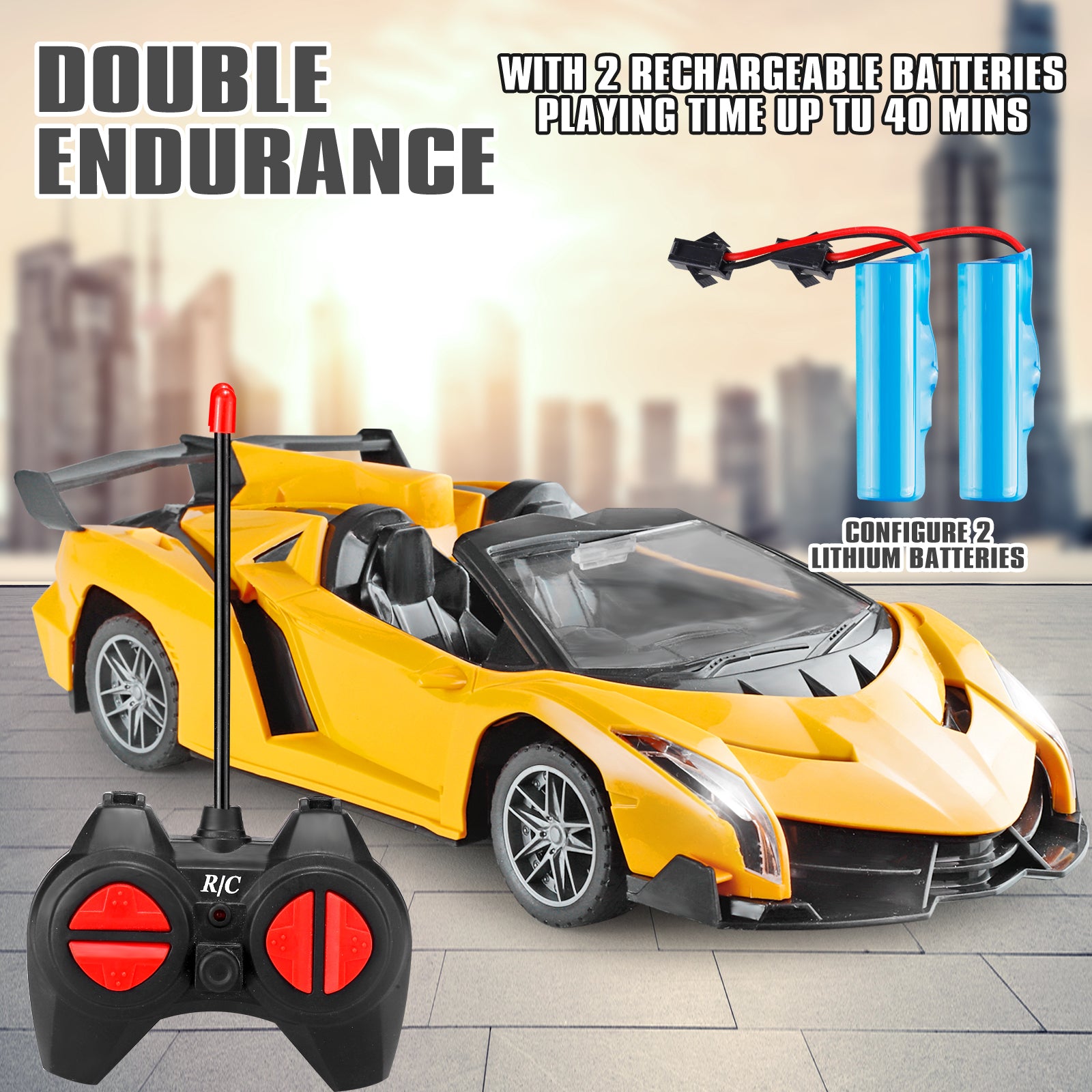 Remote Control Car RC Cars Xmas Gifts for Kids 1/18 Scale Electric Sport Racing Hobby Toy Car  Lamborghini Model Vehicle with Lights Kids Toys Gifts for 4 5 6 7 8 Year Old Boys