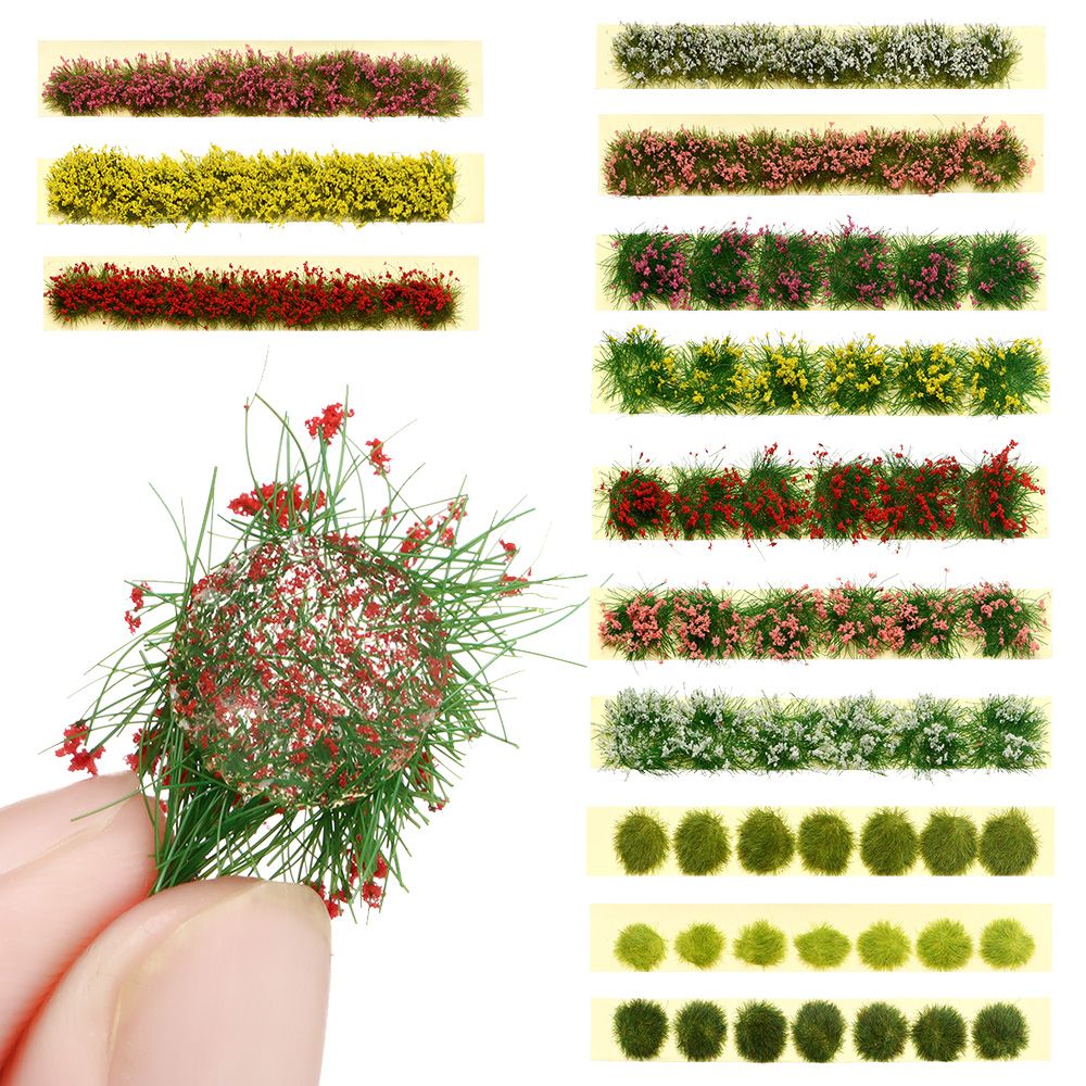Durable Sand Table DIY Static Scenery Model Grass Tufts Flower Cluster Miniature Garden Decor Landscape Wargame 8