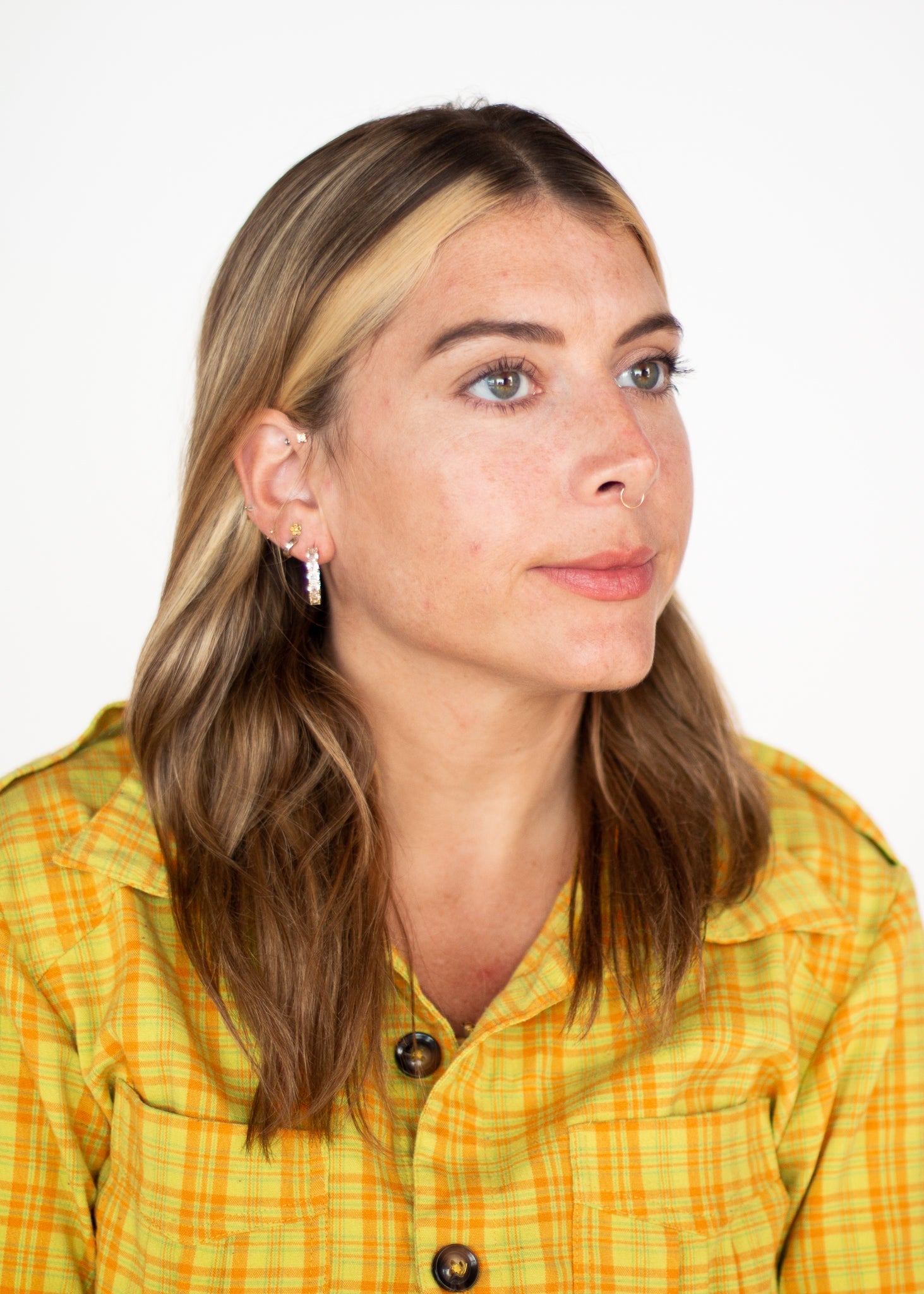 Shashi Pave Hoops  Yellow Size One Size