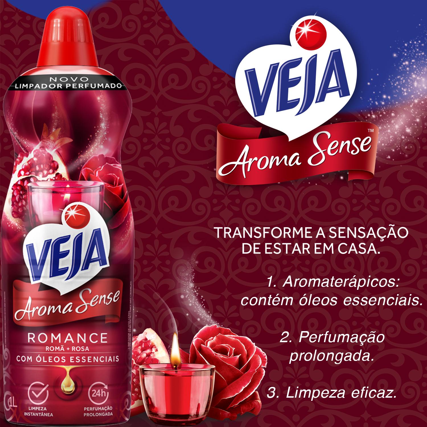 Limpador Perfumado Veja Aroma Sense Romance 2L com oleos essenciais