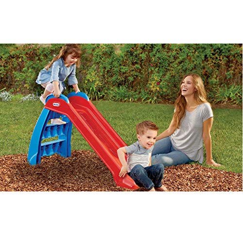 Little Tikes First Slide Toddler Slide， Easy Set Up Playset for Indoor Outdoor Backyard， Easy to Store， Safe Toy for Toddler， Slip And Slide For Kids (Red/Blue)， 39.00''L x 18.00''W x 23.00'