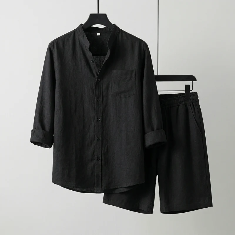 Conjunto Mediterrâneo Elite™ em Linho de Algodão e Visual Minimalista