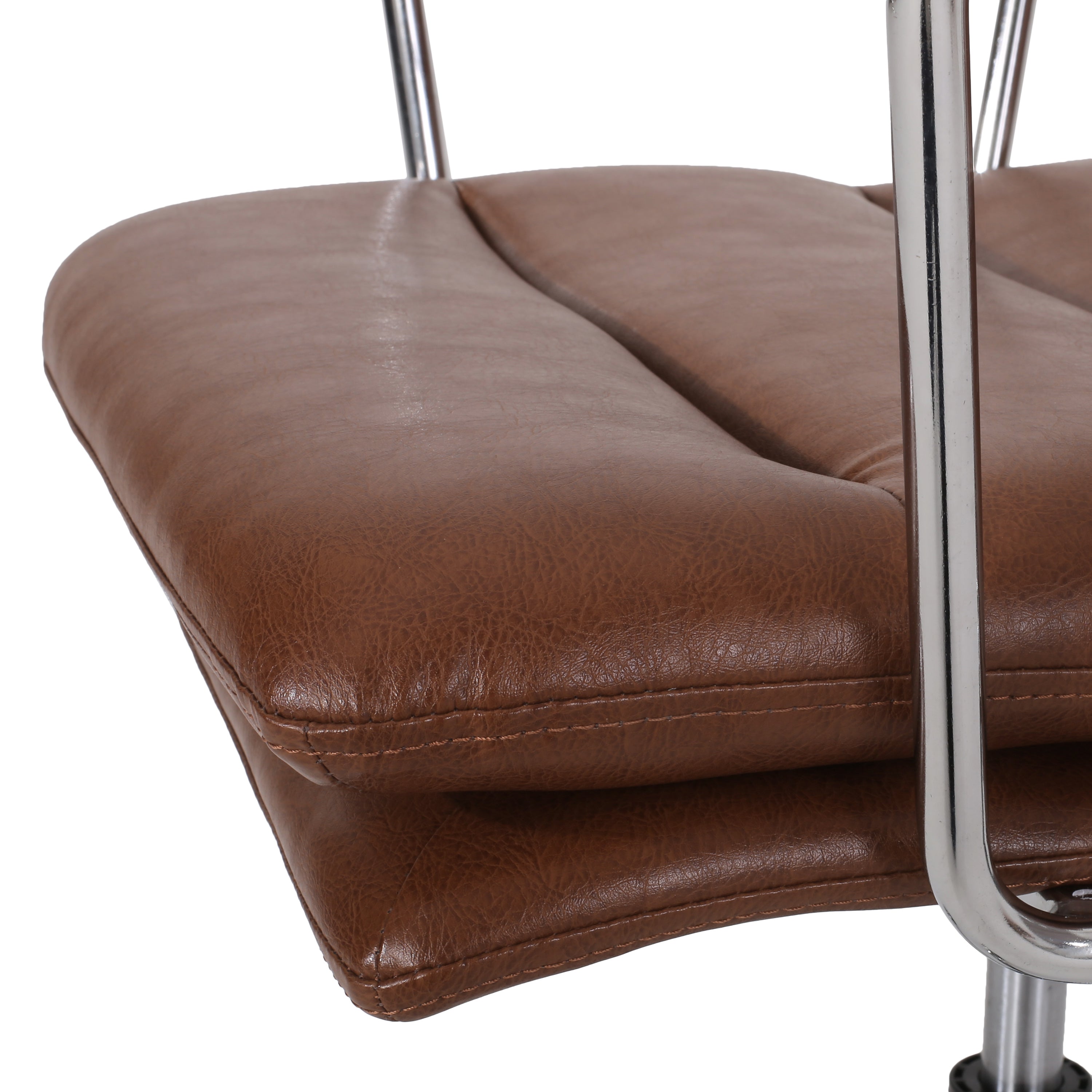 Gould Contemporary Faux Leather Channel Stitch Swivel Office Chair