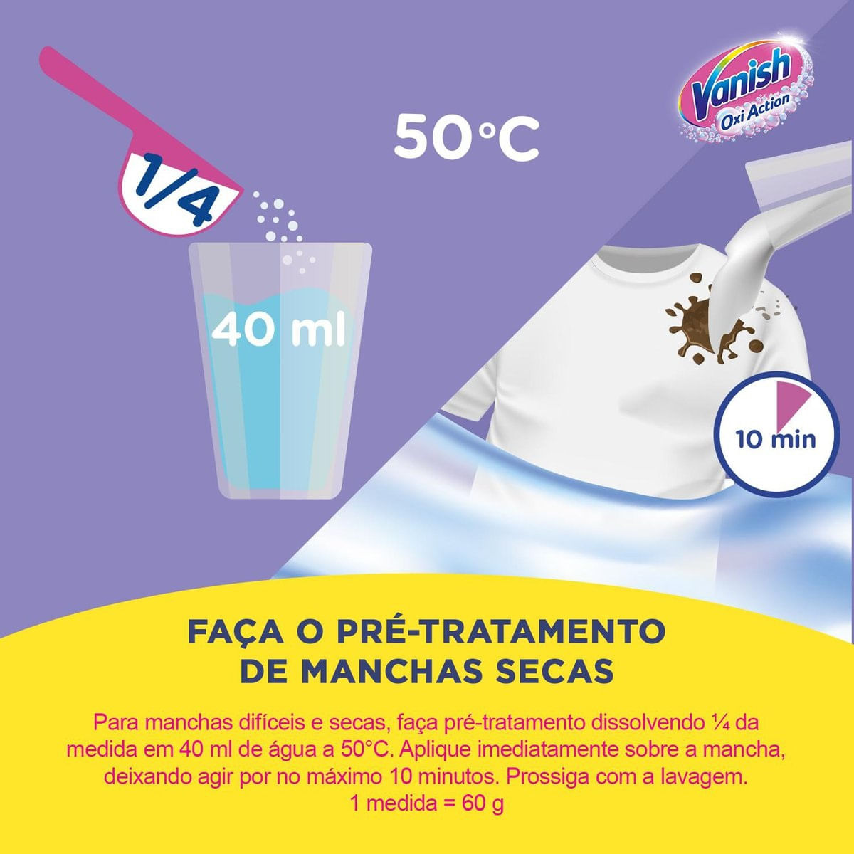 Tira Manchas Vanish em Po Crystal White Oxi Action para roupas brancas Refil Economico 1kg