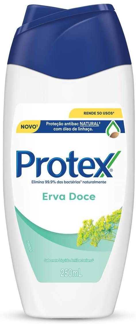 Sabonete Liquido Antibacteriano para Corpo Protex Erva Doce 250ml Sabonete Liquido para Corpo