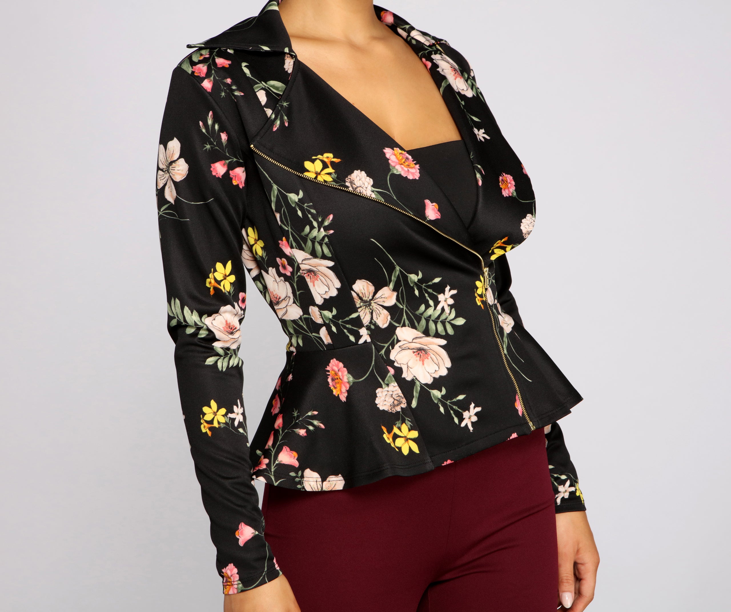 Pep Of Floral Moto Jacket
