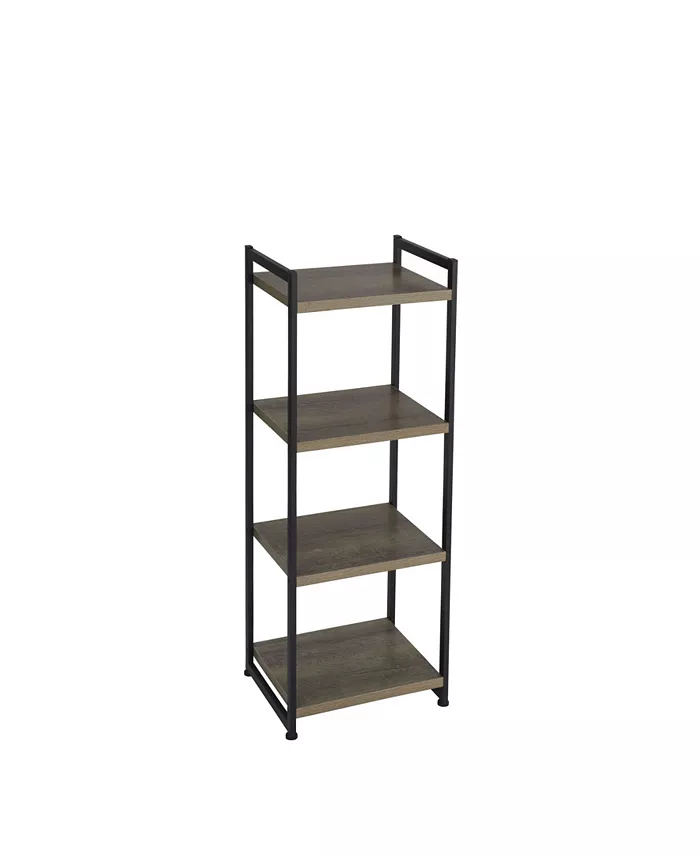 Household Essentials Household Essential Ashwood 4-Shelf Storage Tower