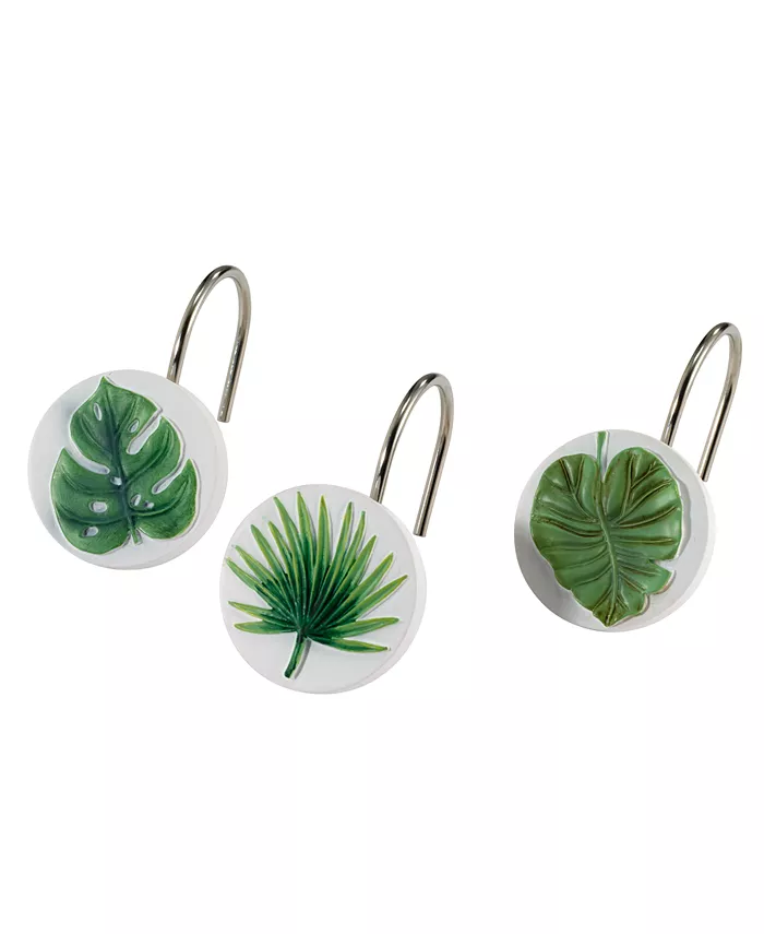 Avanti Viva Palm Shower Curtain Hooks， Set of 12