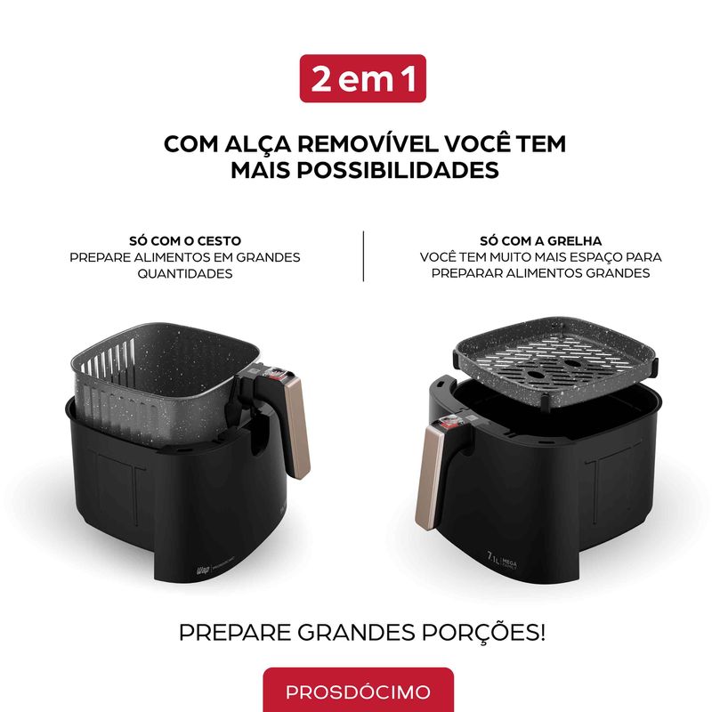 Fritadeira Elétrica WAP Air Fryer Mega Family 7,1L