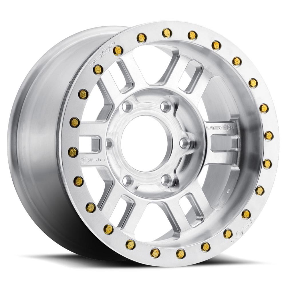 Vision Wheel 398BLZ7865UMFMR-15 Vision Off-Road 398 Manx Unfinished Beadlock Wheels with Machined Face and Lip