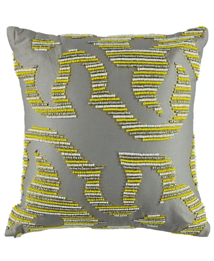 Mod Lifestyles African Garden Collection Geo Beaded Pillow， 20
