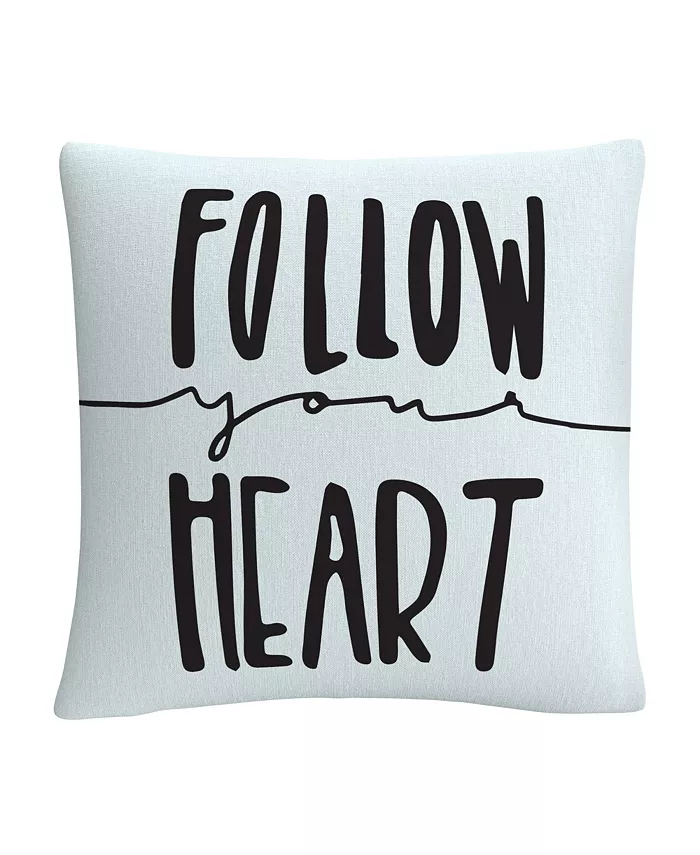 Baldwin ABC Typographic Follow Your Heart Decorative Pillow， 16