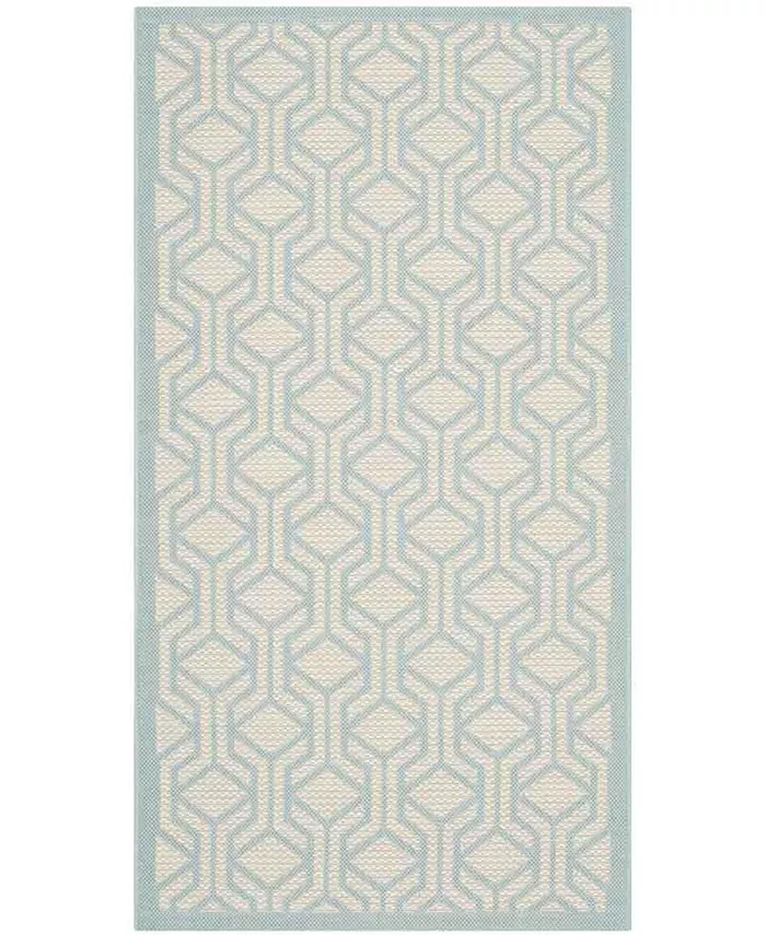 Safavieh Courtyard Beige and Aqua 2' x 3'7