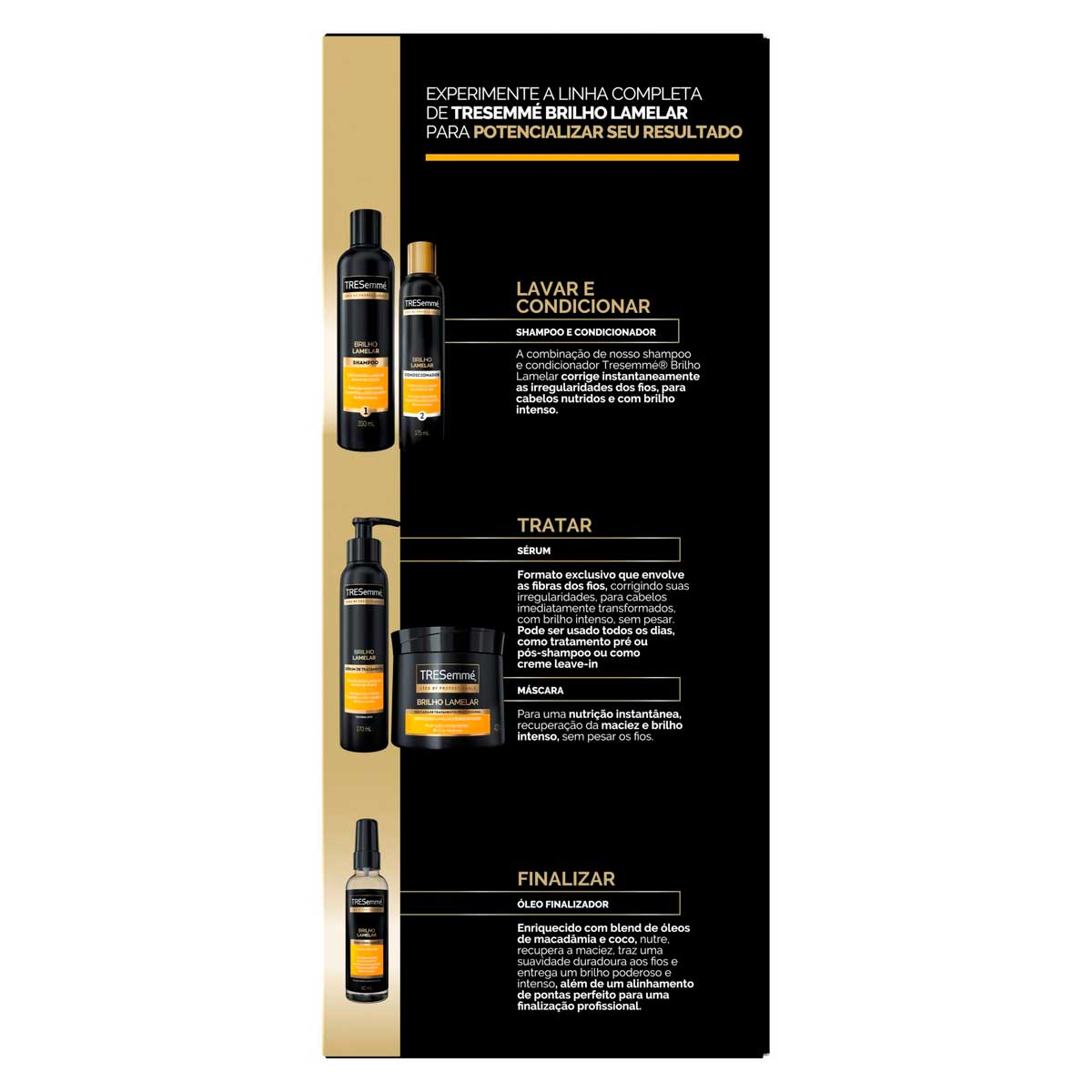 Kit Shampoo 350ml + Condicionador 175ml Tresemme Brilho Lamelar