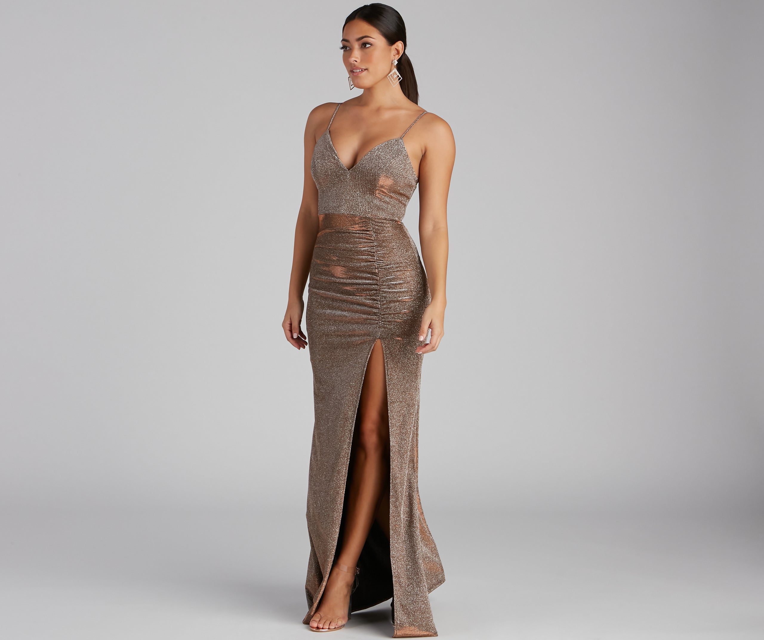 Courtney Sleeveless Shimmer Formal Dress