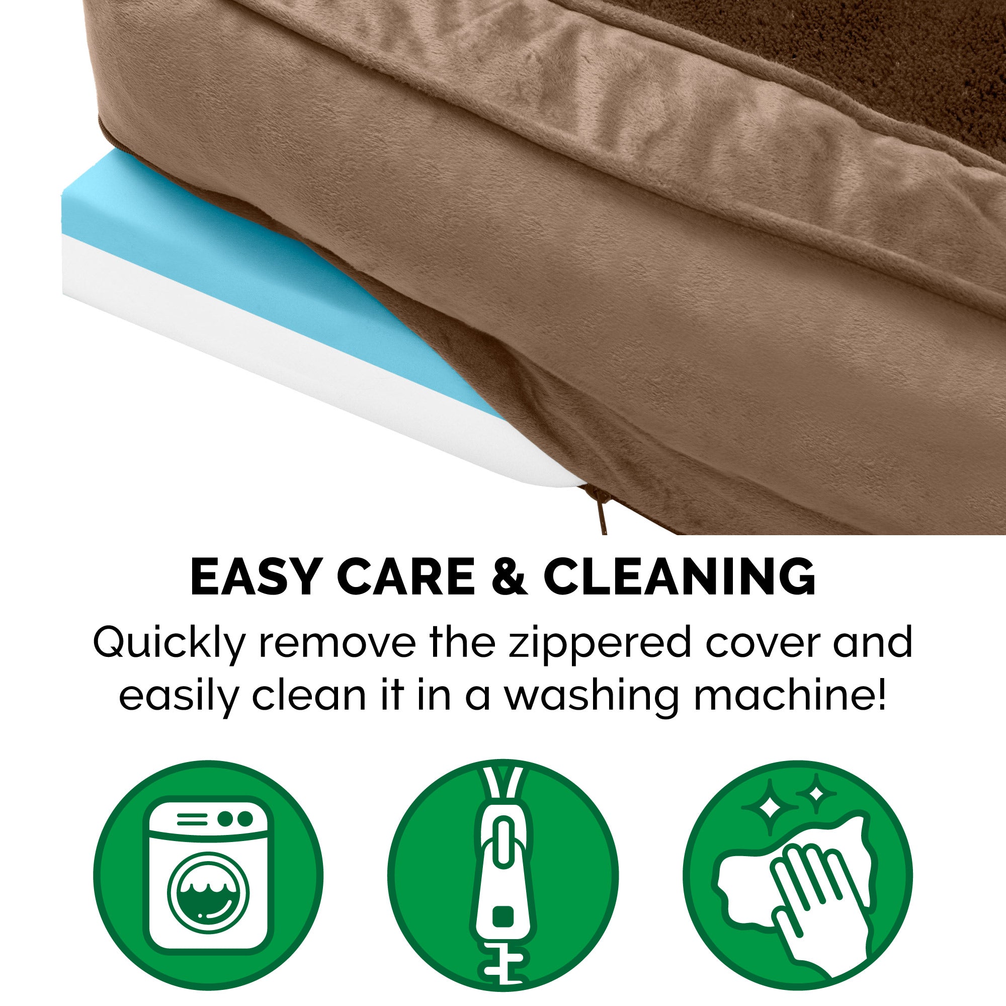 FurHaven Pet Products | Cooling Gel Memory Foam Orthopedic Plush and Velvet Comfy Couch Sofa-Style Pet Bed for Dogs and Cats， Almondine， Large