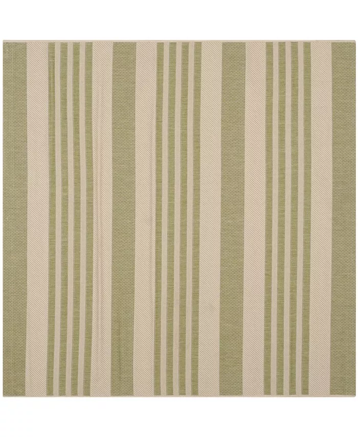 Safavieh Courtyard Beige and Sweet Pea 5' x 5' Sisal Weave Square Outdoor Area Rug