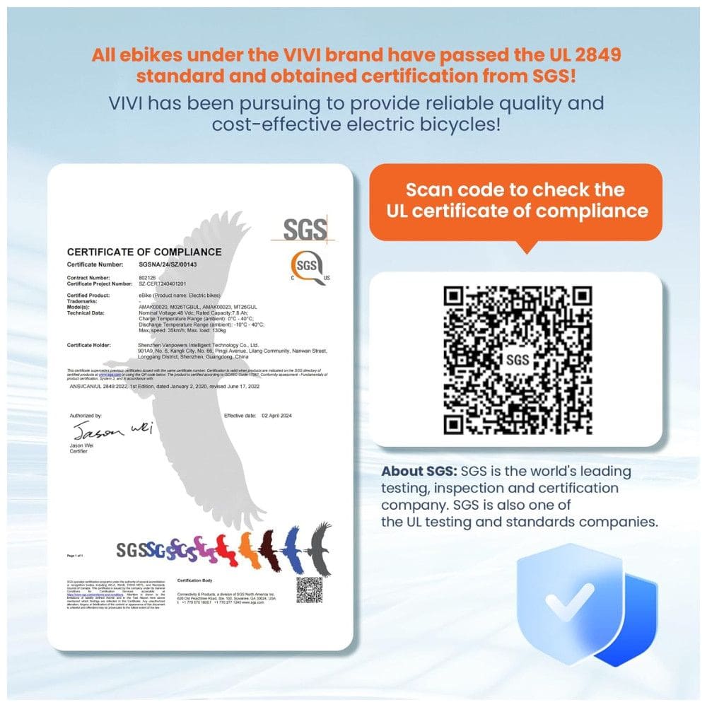 VIVI Bicicleta Elétrica Motorizada 21 Velocidades e 3 Modos, 350W, Preta. Branca