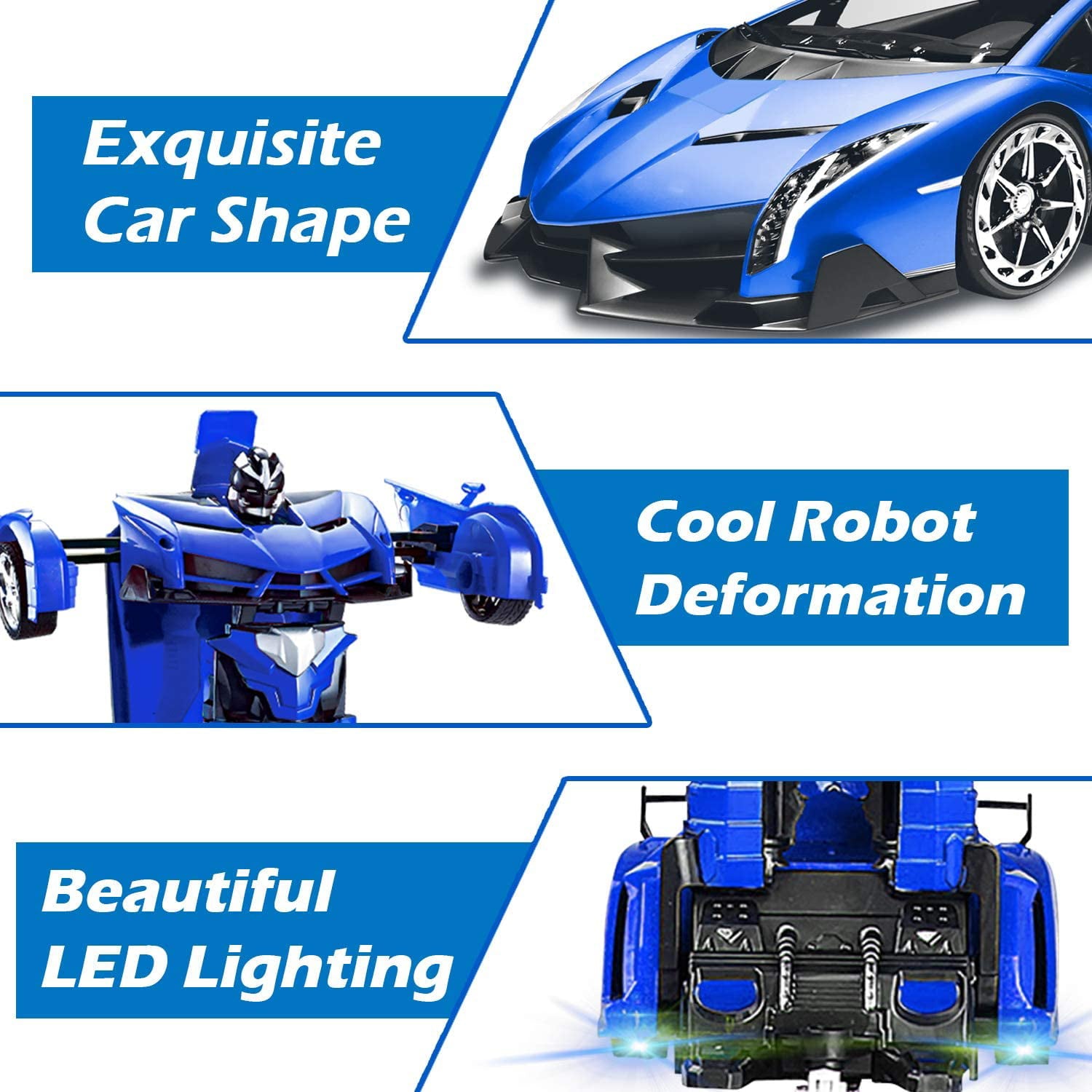 Remote Control Cars， Transform Car Robot， RC Cars for Kids， Boys Gifts Ages 6 7 8 9 10 11 Year Old Gift