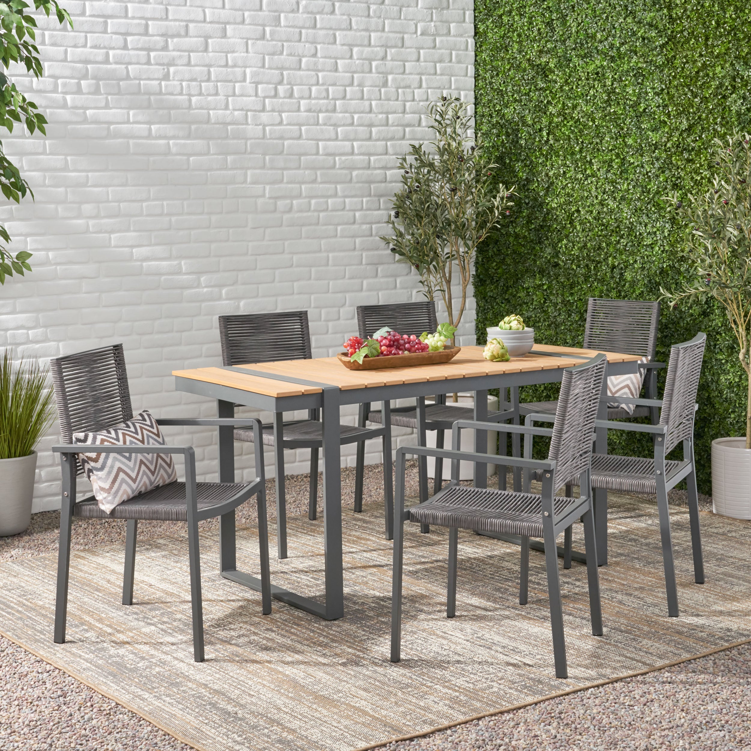 Quay Outdoor 7 Piece Aluminum Dining Set