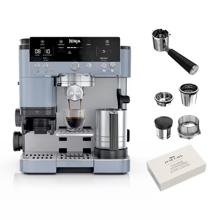 Ninja LUXE CAFÉ Premier Series, máquina de expresso, máquina de café a gotas e cerveja rápida a frio, moinho integrado, manuseio assistido, batedor mãos livres.