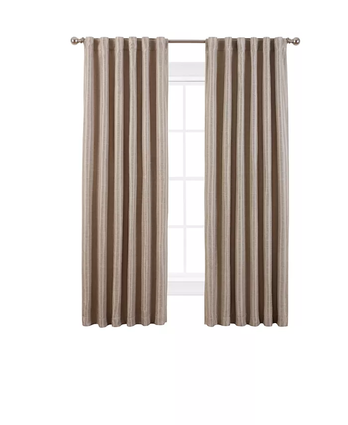 Nautica Robin Thermal Woven Room Darkening Back Tab Window Curtain Panel Set， 52