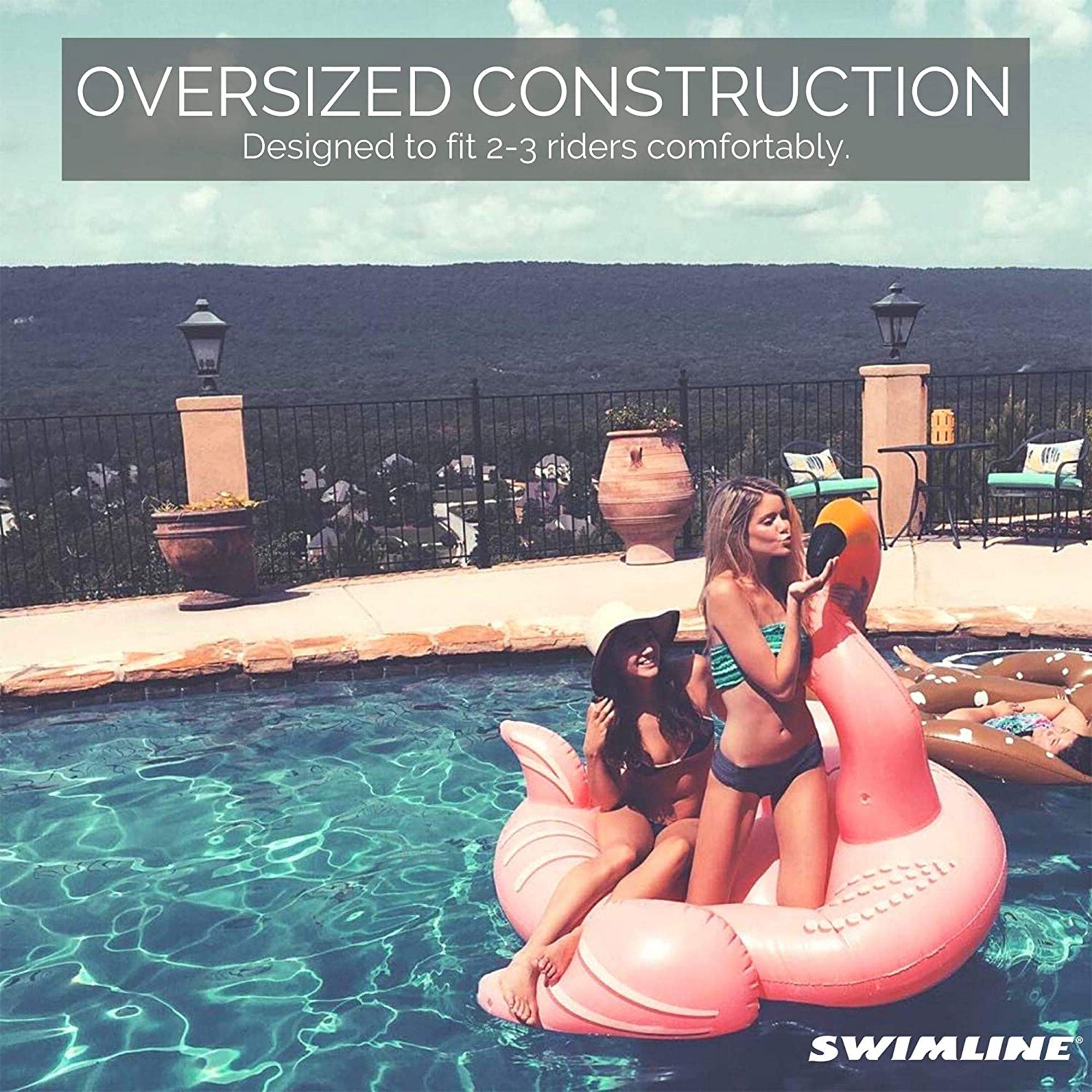 Swimline 90627 78 in. Giant Flamingo Ride, Pink