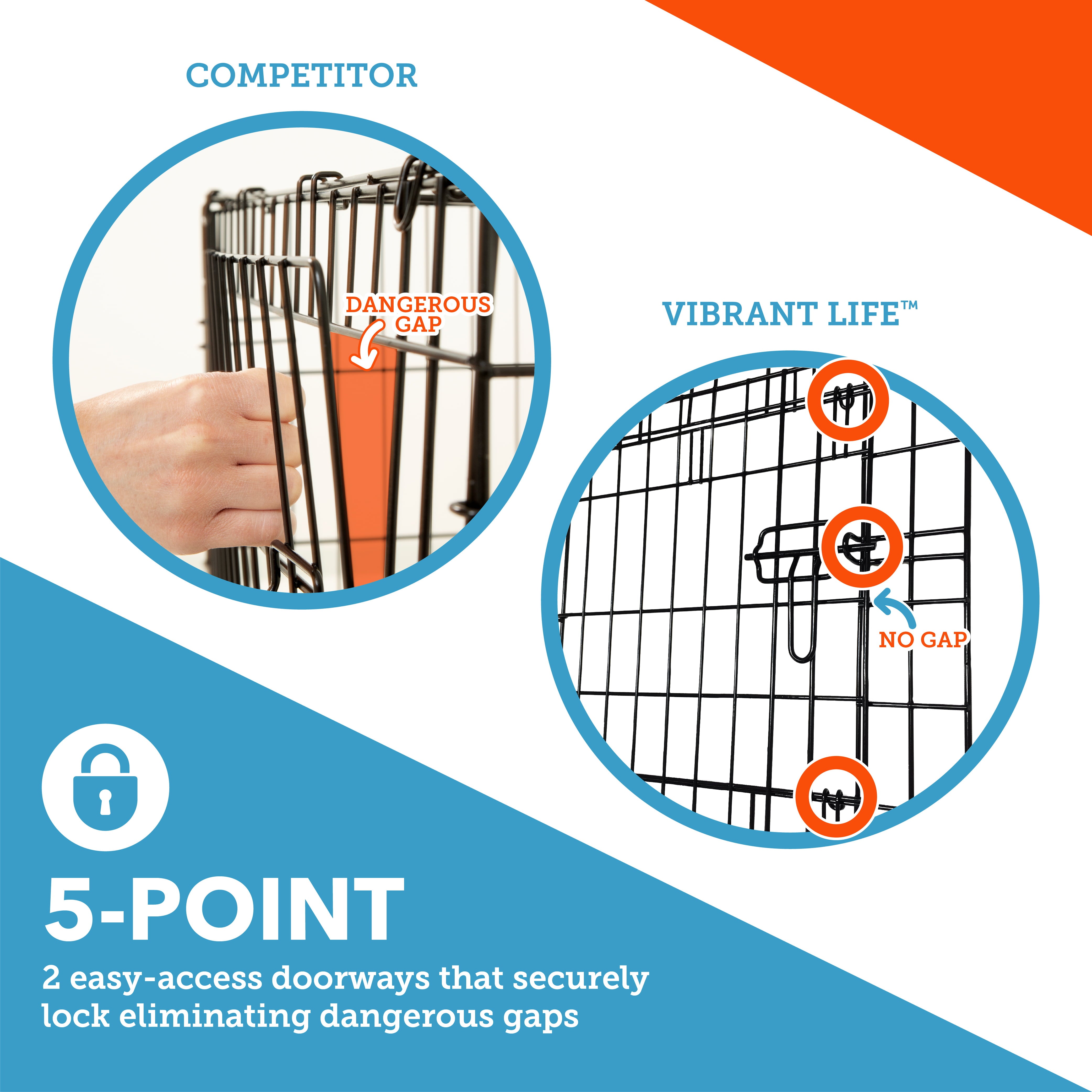 generic Double-Door Foldable Metal Wire Dog Crate with Divider and Tray， X-Large， 42