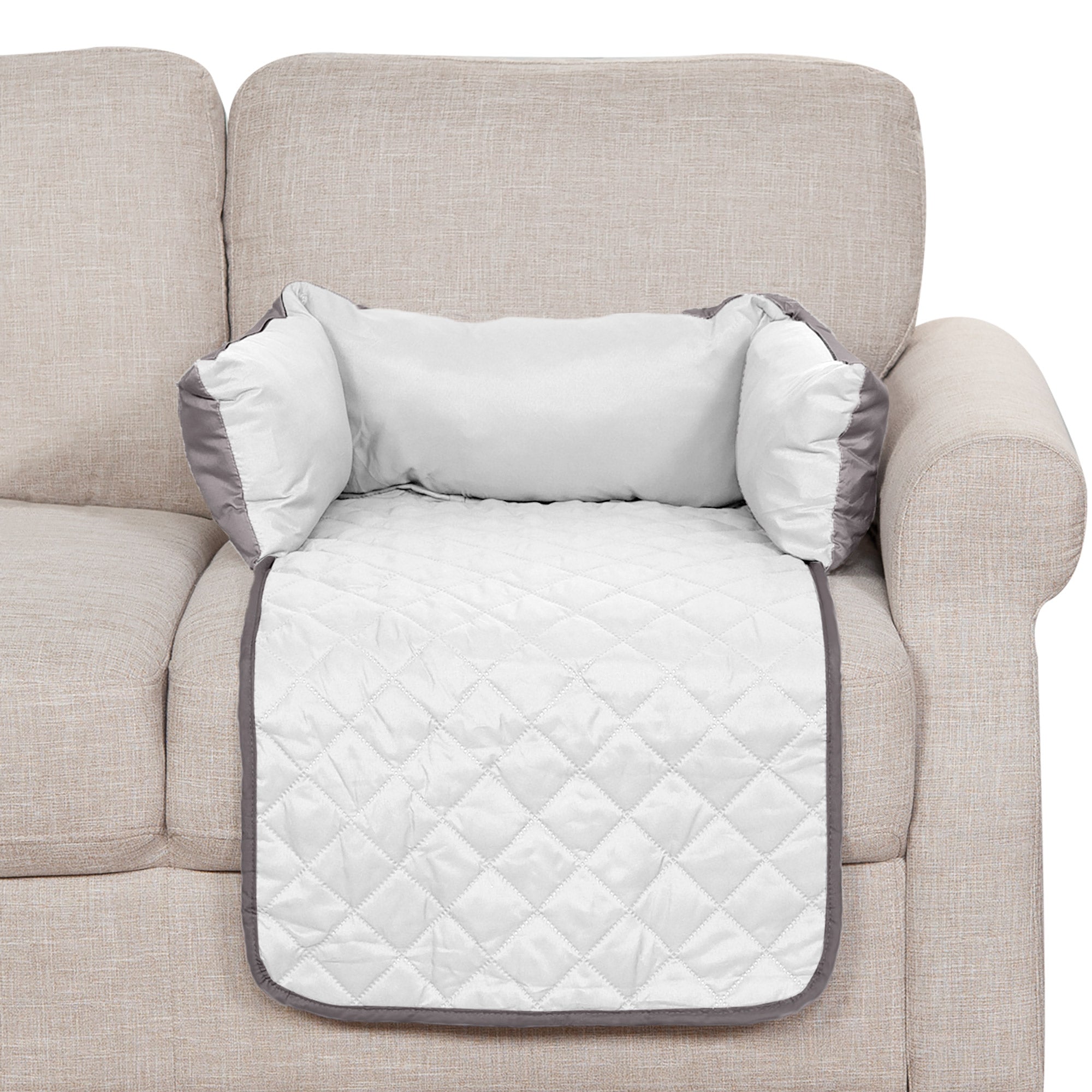 FurHaven Pet Furniture Cover | Sofa Buddy Reversible Furniture Cover Protector Pet Bed for Dogs and Cats， Gray/Mist， Small