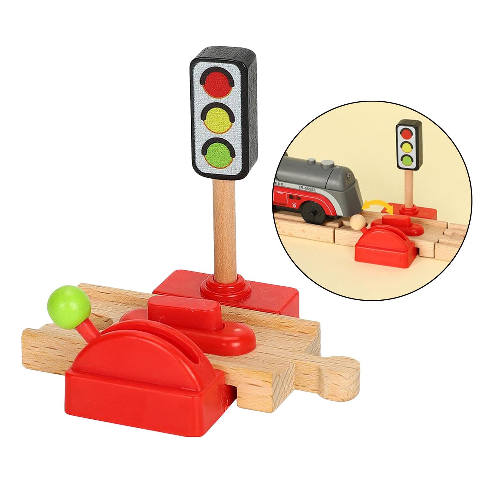 Realistic Wood Train Accessories Building Railway Train Child Toy for Crossroad