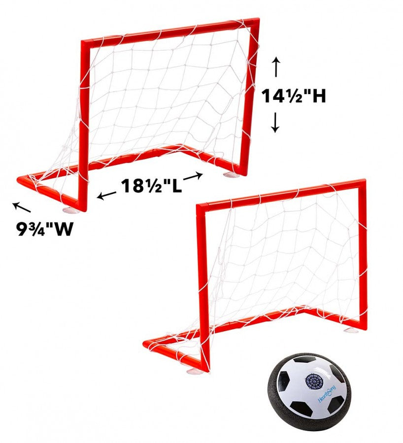 HearthSong Indoor Light Up Air Hover Soccer Game with Two Goals