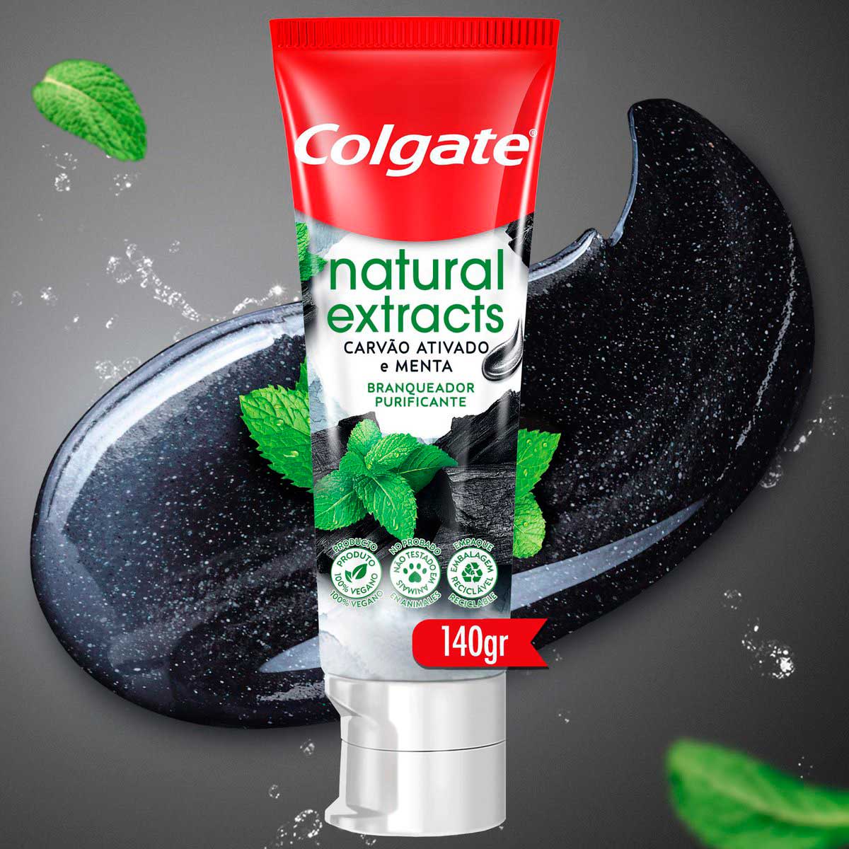 Creme Dental Colgate Natural Extracts Carvao Ativado e Menta 140g