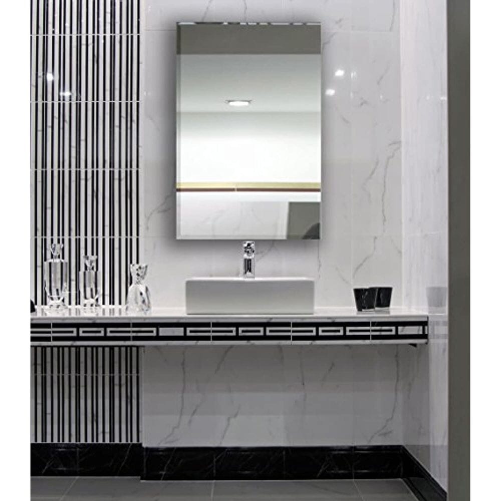 Large Simple Rectangular Streamlined 1 Inch Beveled Wall Mirror (24