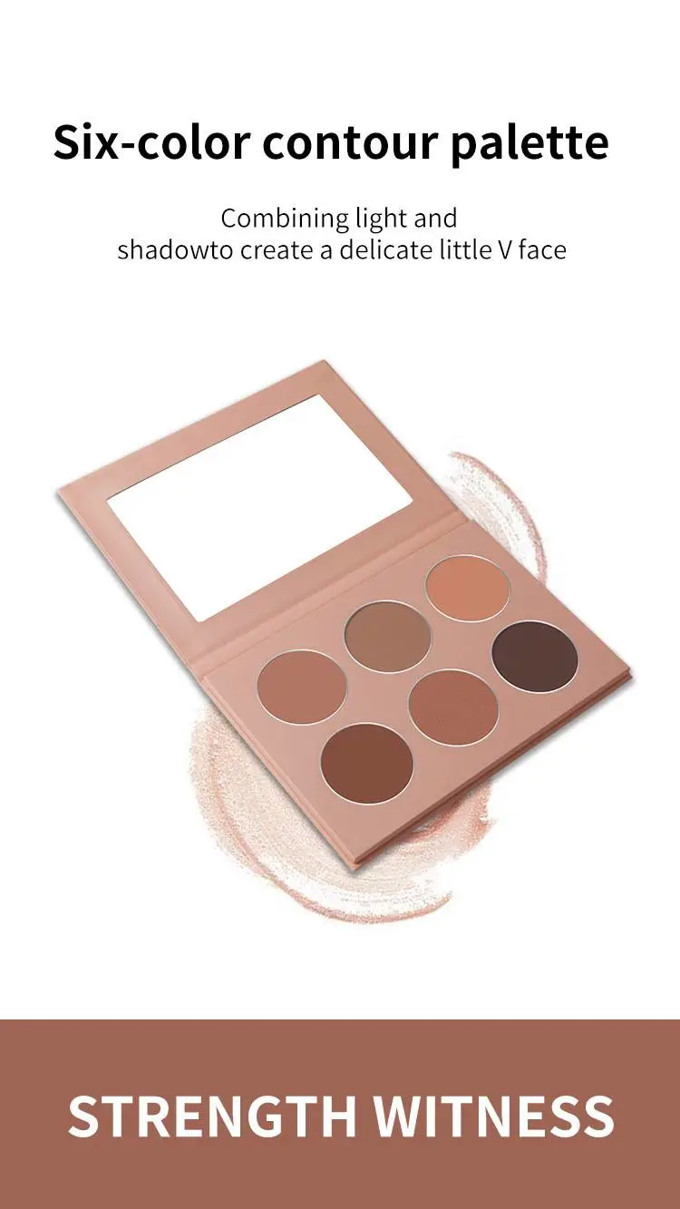 Private Label 6 Color Contour Palette Blush Highlighting Bronzer Powder Palette