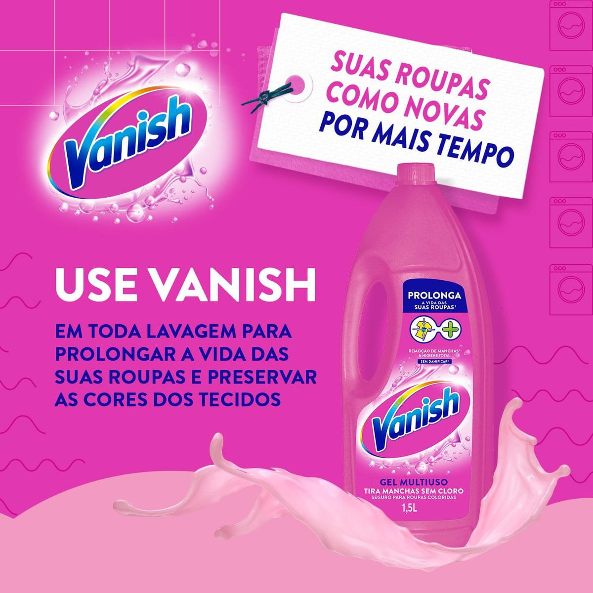 Tira Manchas em Gel Vanish Multiuso para roupas coloridas 500ml