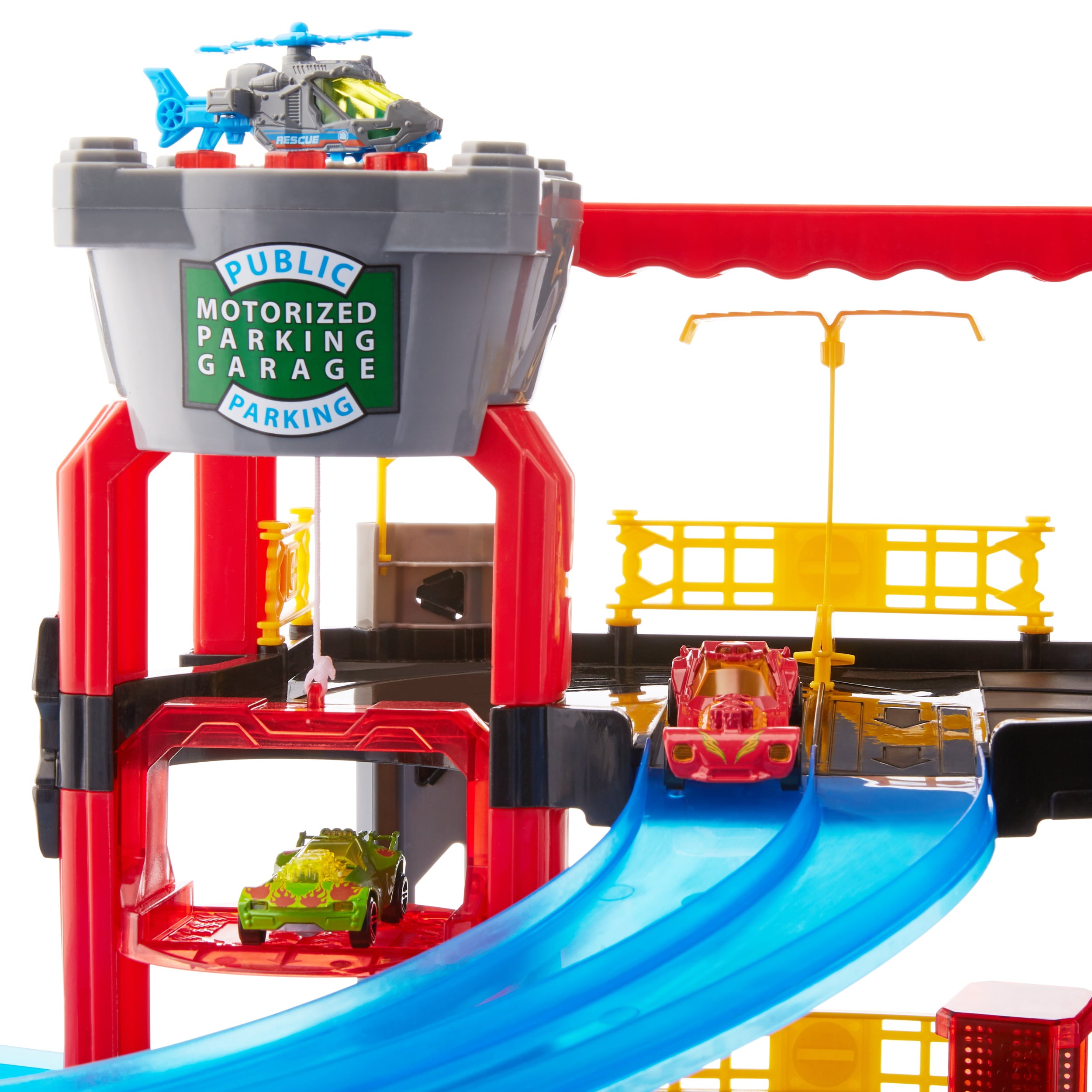 Adventure Force Motorized Take and Play Race Car Parking Garage