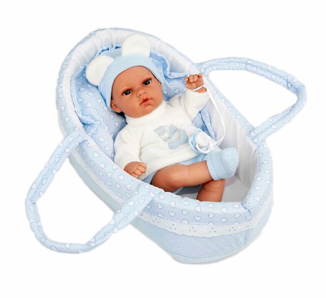 Ann Lauren Dolls 13 inch Bassinet Baby Doll- Blue