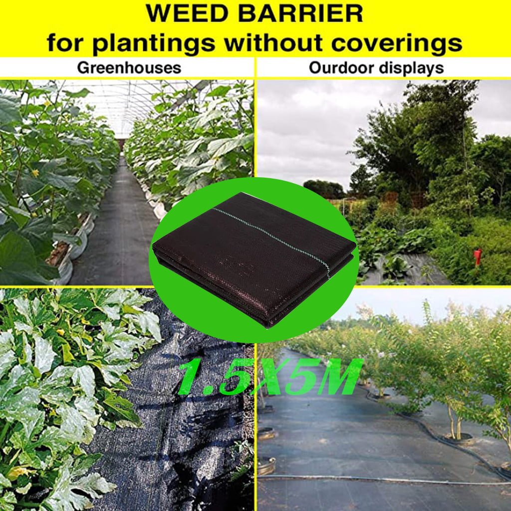 wendunide Weed Control Fabric - UV stabilized Black Heavy Duty Landscape Ground Cover Film Black