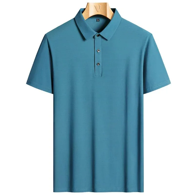 Camisa Polo de Alto Padrão Prestige™ em Seda Gelo / As Inigualáveis em Luxo, Conforto e Frescor!