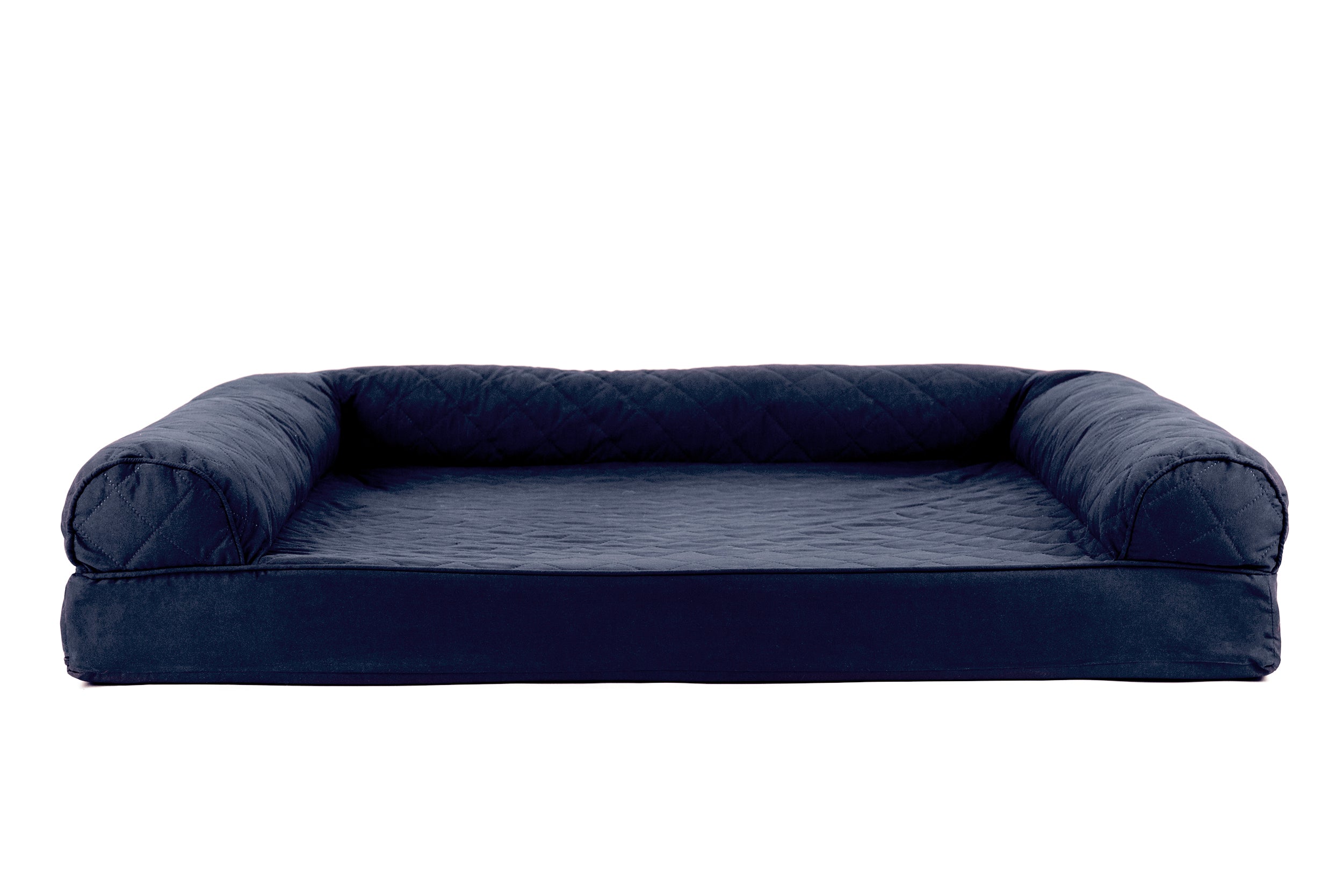 FurHaven Pet Products | Memory Foam Quilted Sofa Pet Bed for Dogs and Cats - Navy， Jumbo