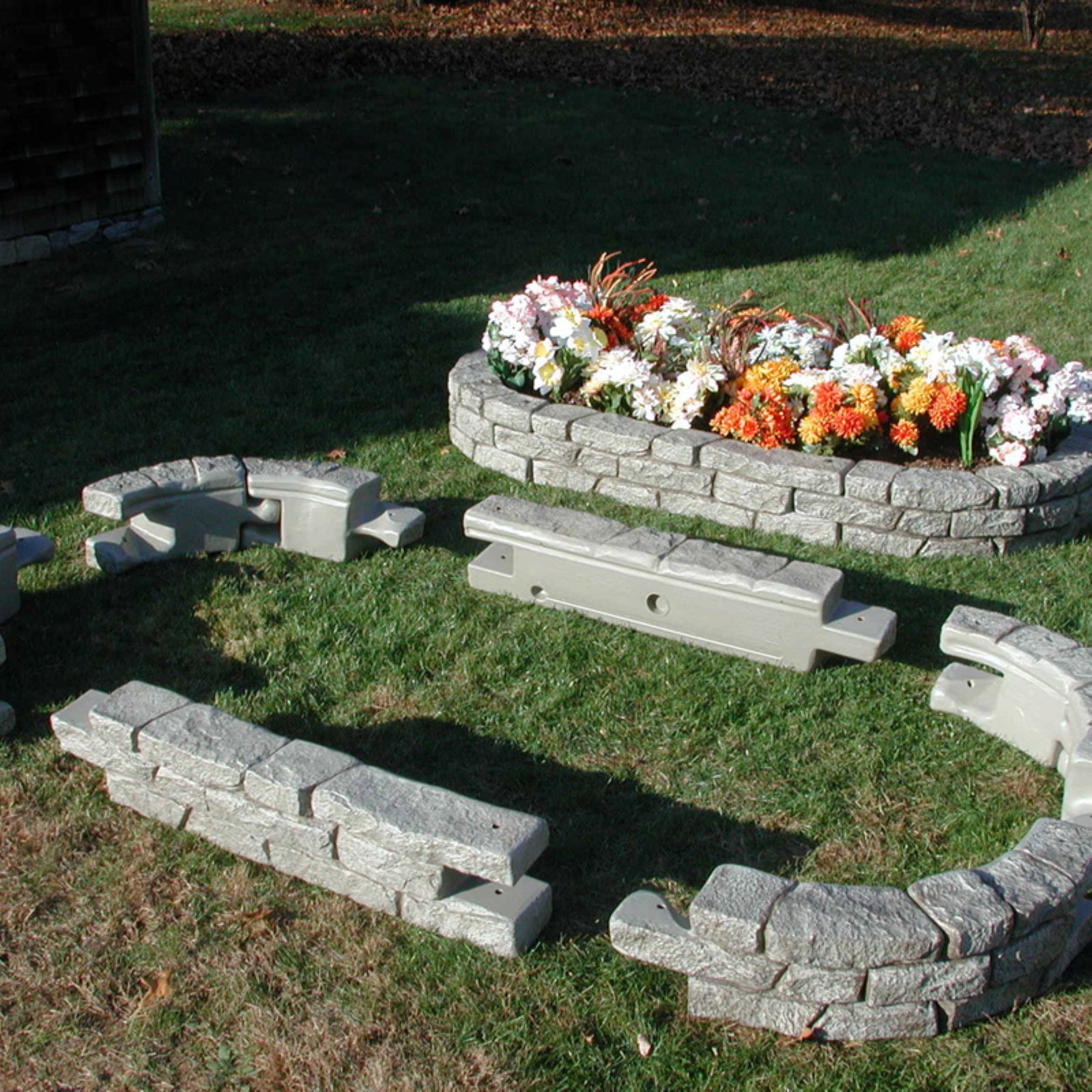 RTS Home Accents Straight Rock Lock Residential Landscaping - Set of 2