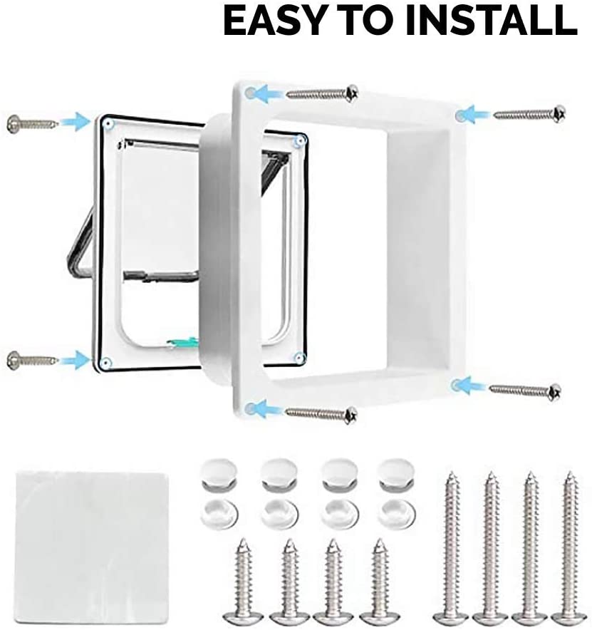 VONTER Cat Flap Door with 4 Way Lock (Outer Size 7.9