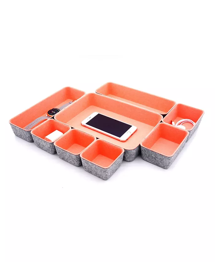 Welaxy Felt 8 Piece Drawer Organizer Tray Set